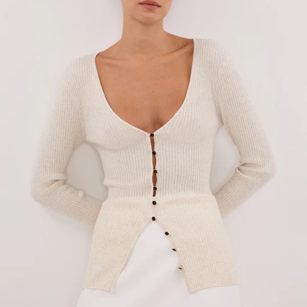 DISSH - BLAIR NATURAL LONG SLEEVE KNIT TOP - S - Picture 3 of 6
